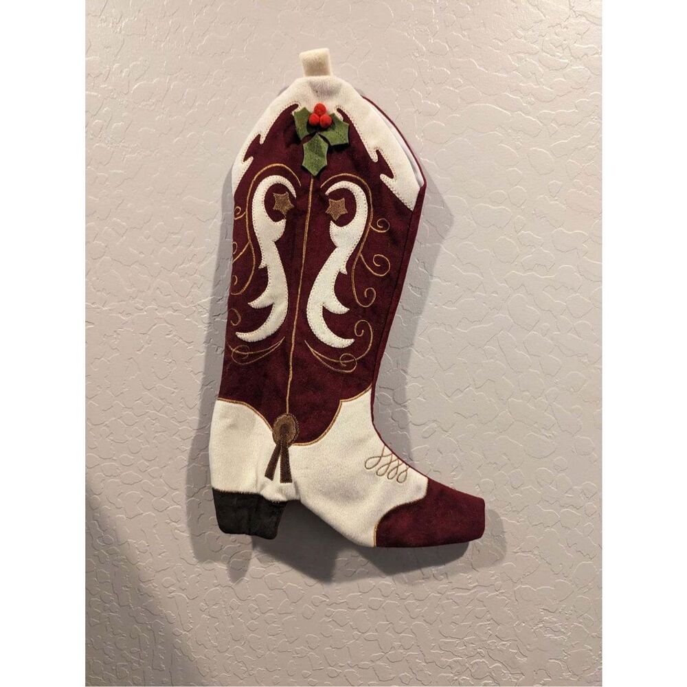 Cowboy Boot Christmas Stocking Prima Creations 2006 Country Western
